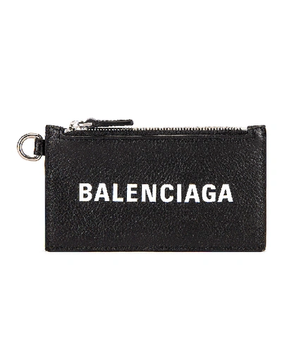 Shop Balenciaga Cash Card Keyring In Black & White