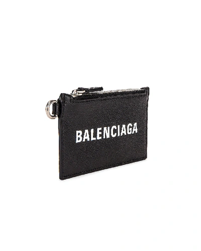 Shop Balenciaga Cash Card Keyring In Black & White
