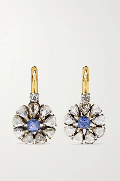 Shop Amrapali 18-karat Gold, Sterling Silver, Diamond And Tanzanite Earrings