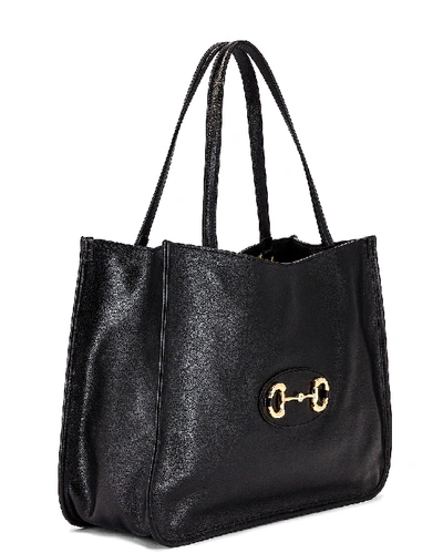 Shop Gucci 1955 Horsebit Tote Bag In Black