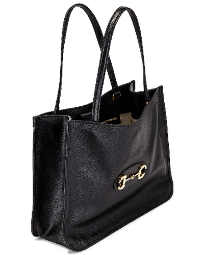 Shop Gucci 1955 Horsebit Tote Bag In Black