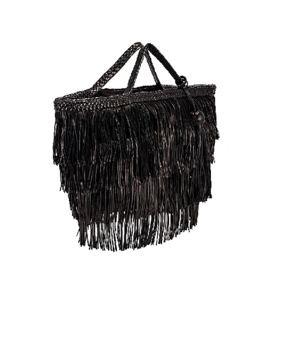 Shop Saint Laurent Panier Fringe Bag In Black