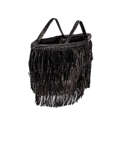 Shop Saint Laurent Panier Fringe Bag In Black