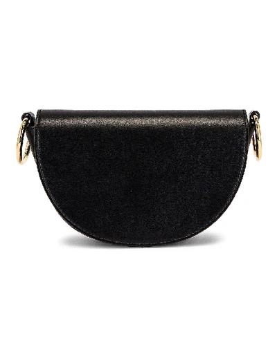 Shop Stella Mccartney Mini Eco Soft Leather Flap Shoulder Bag In Black