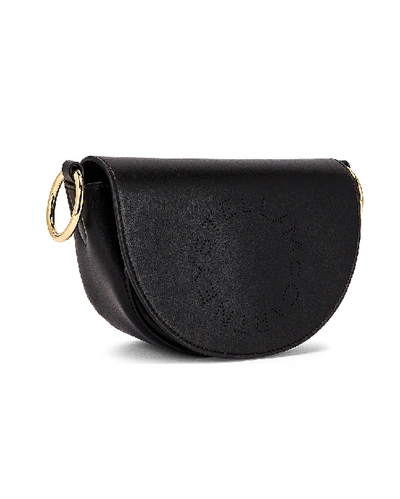 Shop Stella Mccartney Mini Eco Soft Leather Flap Shoulder Bag In Black