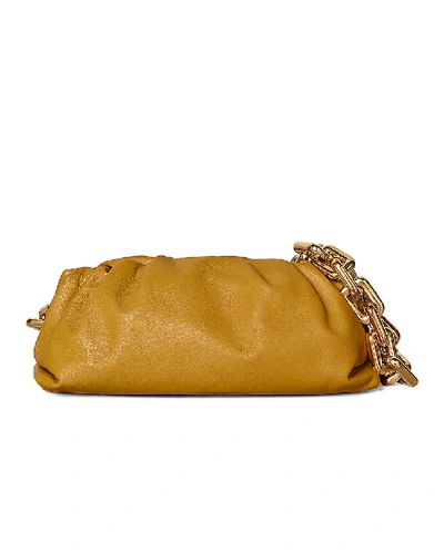 Shop Bottega Veneta The Chain Pouch Bag In Ocra & Gold