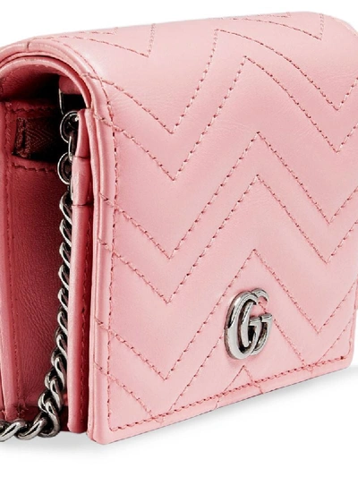 Shop Gucci Gg Marmont Mini Wallet Bag In Pink