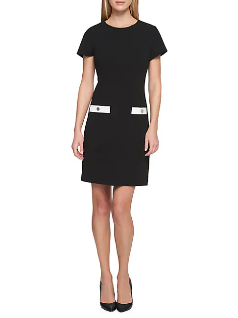 tommy hilfiger black white dress