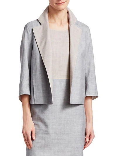 Shop Akris Punto Women's Reversible Wool & Silk Short Jacket In Silver