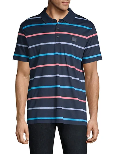 Shop Paul & Shark Multi-color Striped Polo In Navy