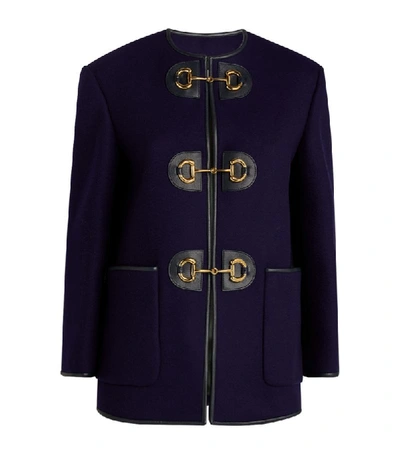 Shop Gucci Short Wool Duffle Coat