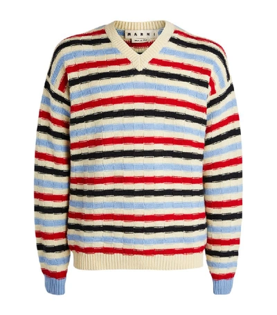 Shop Marni Striped Knitted Sweater