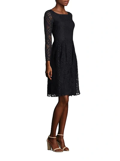 Shop Burberry Liliana Lace Dress In Navy