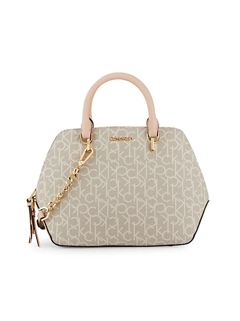 calvin klein monogram satchel bag