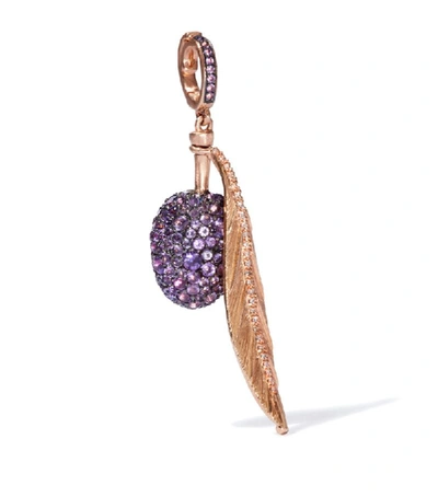 Shop Annoushka Rose Gold And Amethyst Olive Seed Pendant