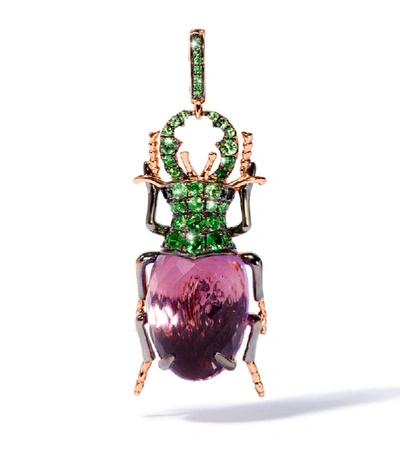 Shop Annoushka Rose Gold And Amethyst Beetle Charm