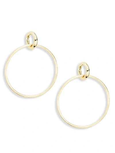 Shop Saks Fifth Avenue Double Circle 14k Yellow Gold Drop Earrings
