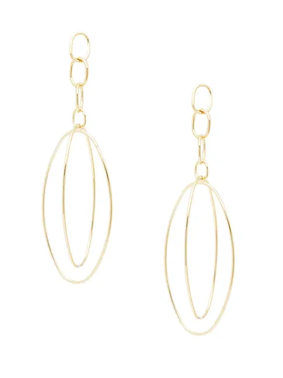 Shop Saks Fifth Avenue 14k Gold Double Oval Hoop Drop Earrings