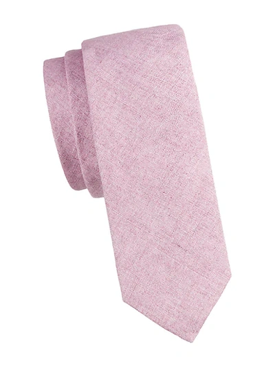 Shop Burberry Stanfield Linen Tie In Pink