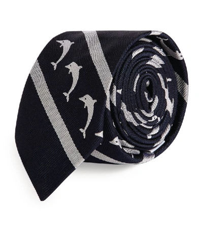 Shop Thom Browne Dolphin Stripe Tie