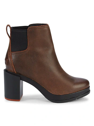 Shop Sorel Women's Blake Block-heel Leather Chelsea Boots In Black