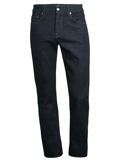 Shop 7 For All Mankind Slimmy Straight Jeans In Dark Blue