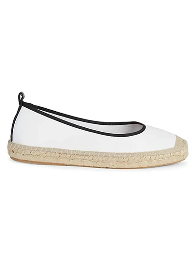 Shop Saks Fifth Avenue Paca Leather Espadrille Flats In White
