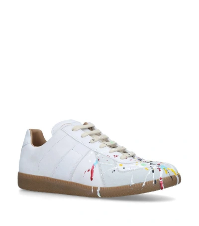 Shop Maison Margiela Suede Paint-splash Replica Sneakers