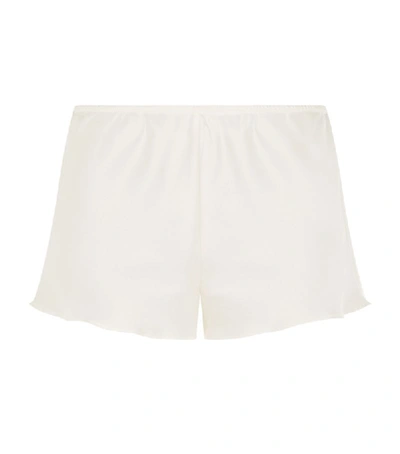 Shop Simone Perele Silk Pyjama Shorts In Ivory