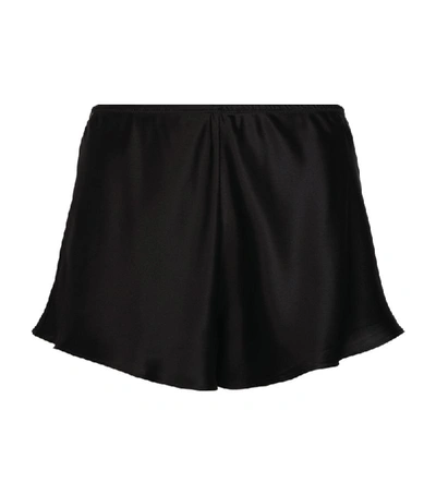 Shop Simone Perele Silk Pyjama Shorts In Black