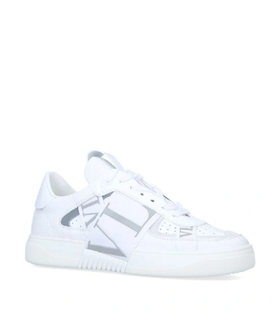 Shop Valentino Leather Vl7n Sneakers In Grey
