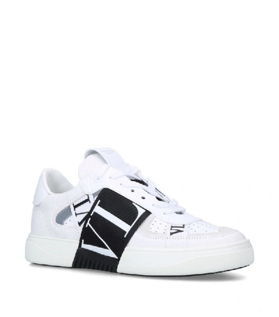 Shop Valentino Leather Vl7n Sneakers In White