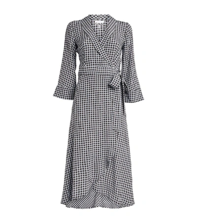 Shop Ganni Check Wrap Dress