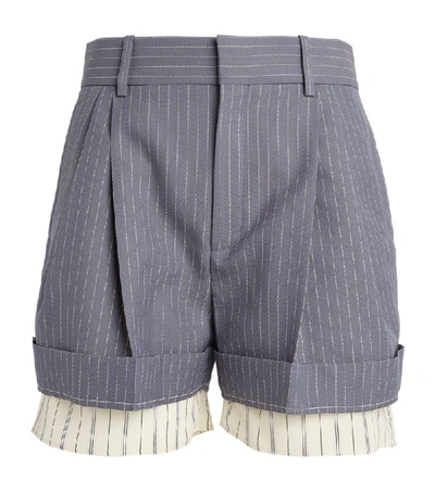 Shop Chloé Wool Pinstripe Tailored Shorts