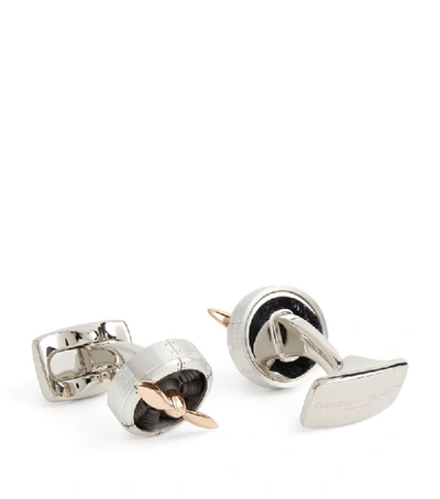 Shop Deakin & Francis Sopwith Propeller Cufflinks In Silver