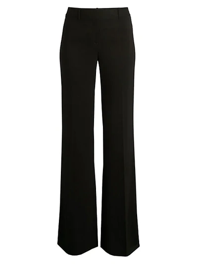 Shop Kobi Halperin Janelle Embroidered-trim Flare Pants In Black