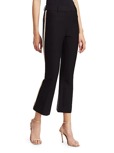 Shop Derek Lam 10 Crosby Corinna Metallic Striped Kick Flare Pants In Black