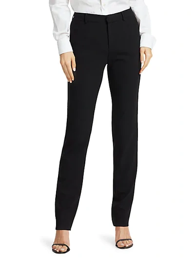 Shop Ralph Lauren Sydney Wool & Silk Tuxedo Trousers In Black