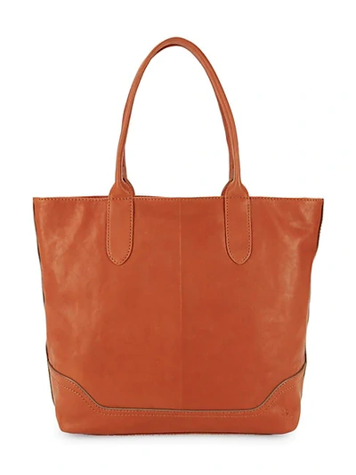 Shop Frye Madison Leather Zip Tote In Terracotta