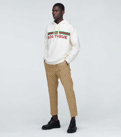 Shop Gucci Gg Canvas Jacquard Jogging Pants In Beige