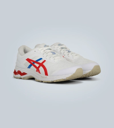 Shop Asics Gel-kayano 26 Classic Red Sneakers In White