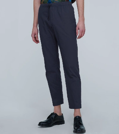 Shop Dries Van Noten Straight-leg Cotton Pants In Blue