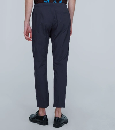 Shop Dries Van Noten Straight-leg Cotton Pants In Blue