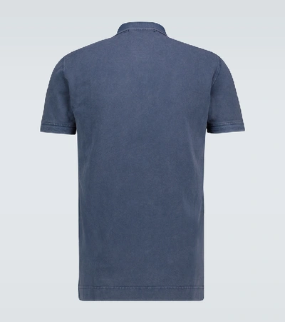 Shop Orlebar Brown Jarret Washed Cotton Polo Shirt In Blue