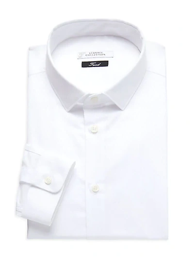 Shop Versace Cotton Dress Shirt In White