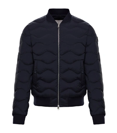 Moncler Borely Navy Quilted Shell Bomber Jacket In Blue | ModeSens