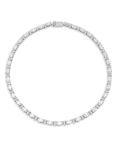 Shop Adriana Orsini Silvertone & Oval Cubic Zirconia Necklace