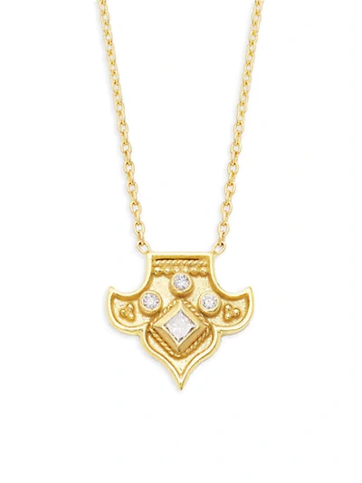 Shop Amrapali Heritage 18k Yellow Gold & Diamond Fleur Pendant Necklace