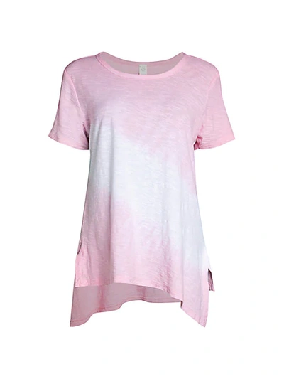 Shop Nanette Lepore Asymmetric Tie Dye T-shirt In Maui Pink