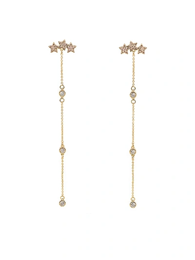 Shop Federica Tosi Earring Long Mini Star In Rose Gold Color